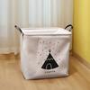 Simple Cartoon Cotton Linen Storage Basket Bedroom Dirty Clothes Storage Basket Big Capacity Home Sundries Storage Basket