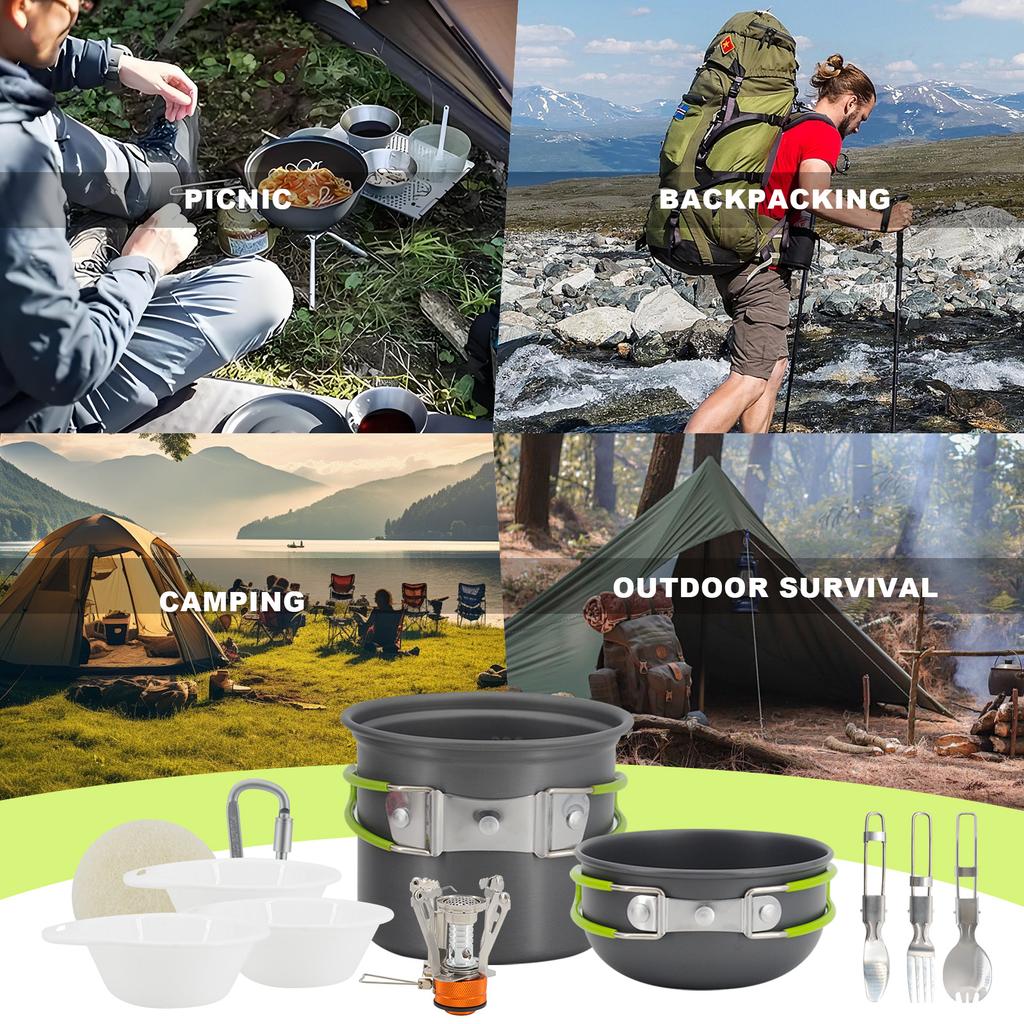 Hot Product Portable Camping and Hiking Backpacking Cookware Set