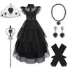 Wednesday Addams Family 2025 Black Princess Dress Halloween Cosplay Costume