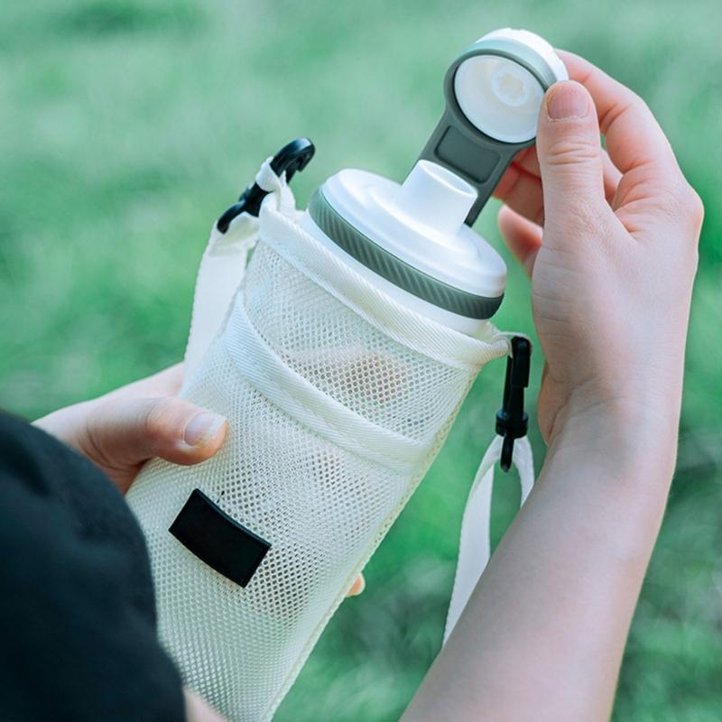 Meshes Water Bottle Holder Sleeve Water Bottle Carriers Bag for Clear Hydrations Monitoring Zippers Access Oxford Fabric