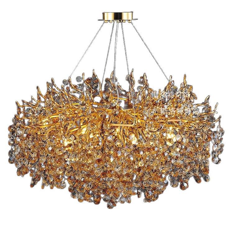 Villa Crystal Branch Chandelier: Elegant American French Luxury for Grand Living Rooms and Halls