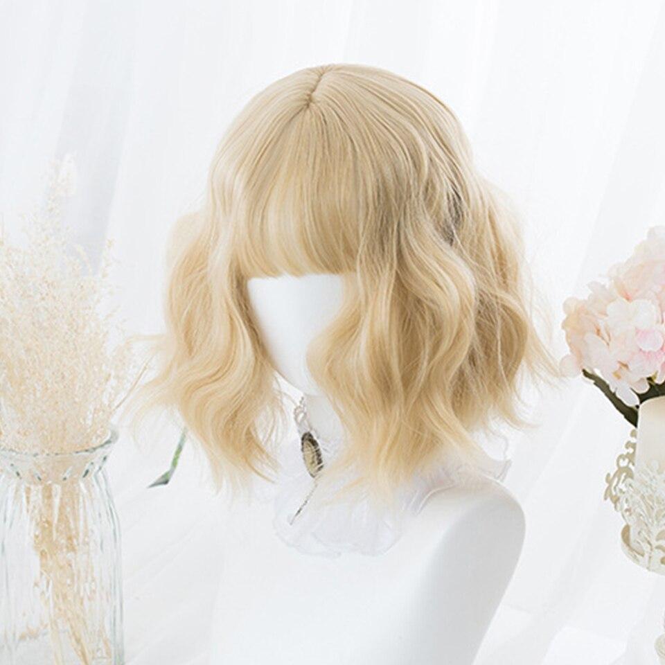 

Короткий кудрявый парик боб с челкой, длиной до плеч, пушистый ленивый шерстяной рулет, парики на всю голову, термостойкие синтетические волокна для женщин, ежедневное использование