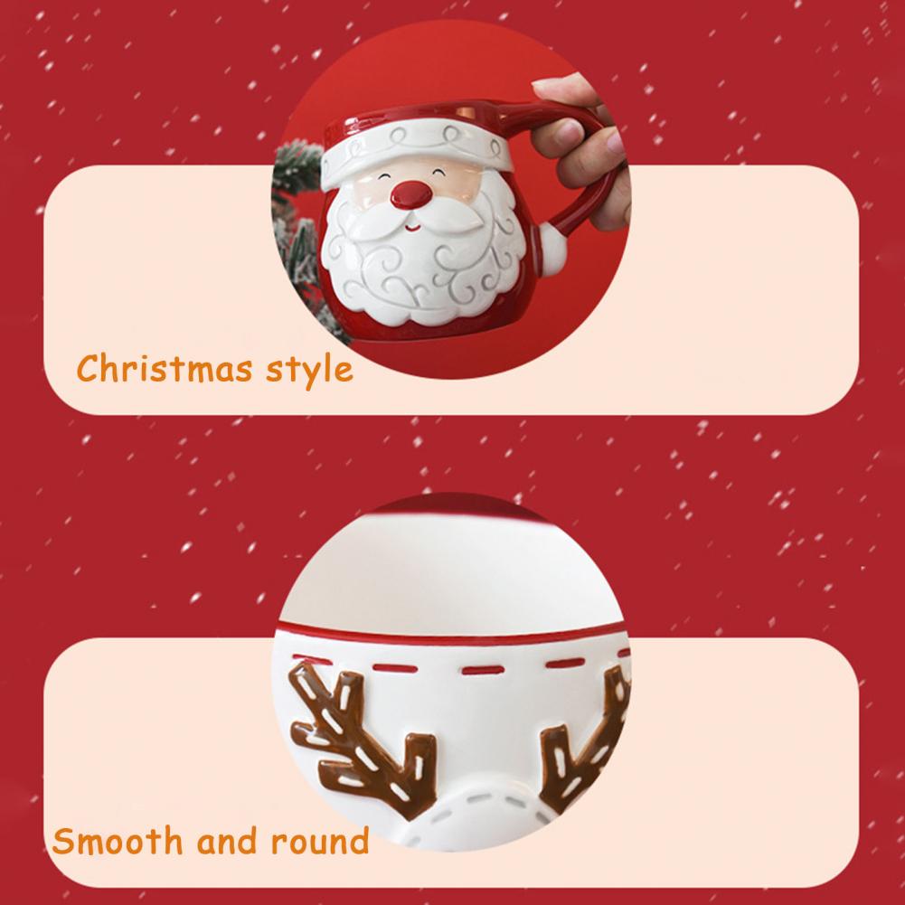 Ceramic Coffee Cup Santa Claus Elk Tea Mug Breakfast Oatmeal Milk Soup Cups Christmas Gifts for Friends And Family