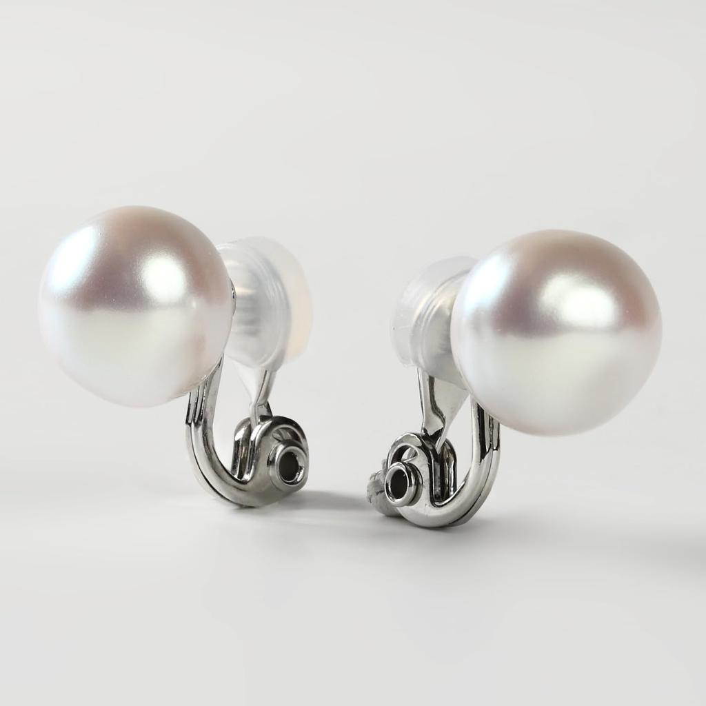 By Yumi Yumi Sienne Pearl Earrings Coco For Made In Japan [Produced Katsura] Weddings, Ceremonies, Simple, Popular, White, (12mm, Silver)