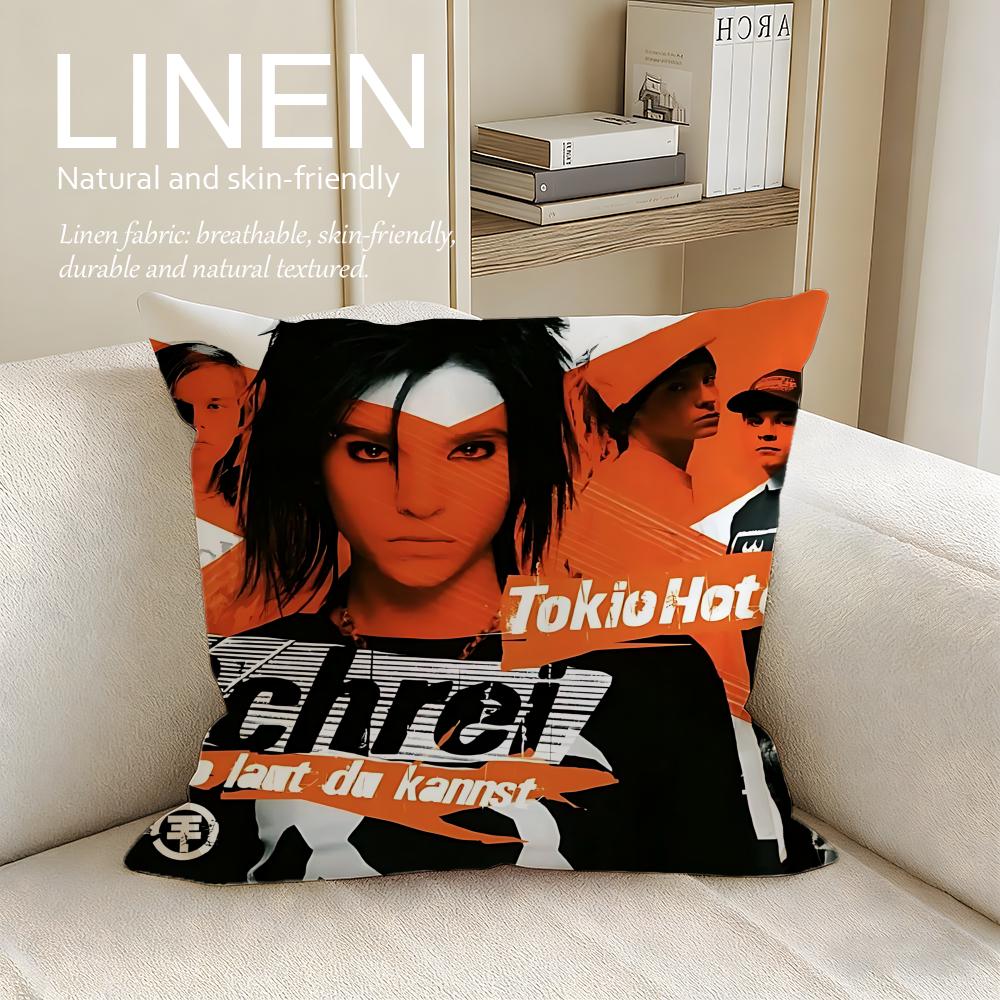 Music Tokio Hotel Cushion Cover Pillowcase Set Pcs X X Breathable Washable Sofa Cushion Cover