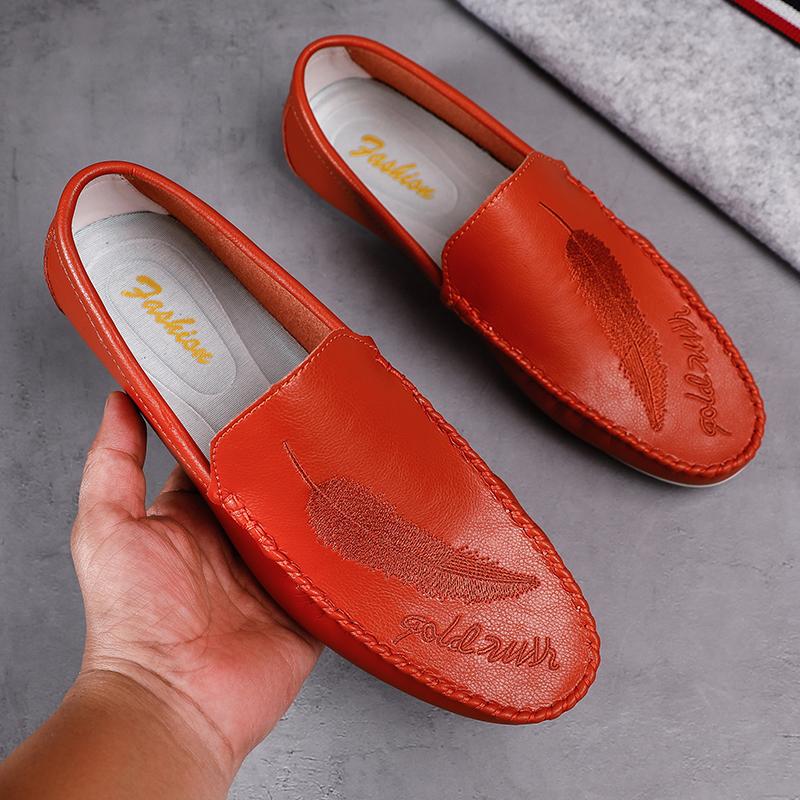 2025 Lightweight Loafers Men Handmade Leather Casual Shoes for Men Driving Flats Slip-on Shoes Man Moccasins Mens Boat Shoes