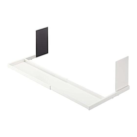 Yamazaki Jitsugyo 5645 Magnetic Telescopic Washing Machine Rack White Approx. W39.5-67.5XD30XH18.3cm Plate Just Clip It with the Magnet Laundry
