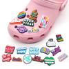 1PC Inspirational English Shoes Sandals Flower Shoe Buckle PVC  Shoe Charms Soft Rubber Garden Shoes Decorative Buckle
