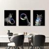 Black Cat with Colorful Bubbles Poster Cute Animal Giraffe Elephant Lion Posters and Prints Wall Arts Canvas Painting Home Decor
