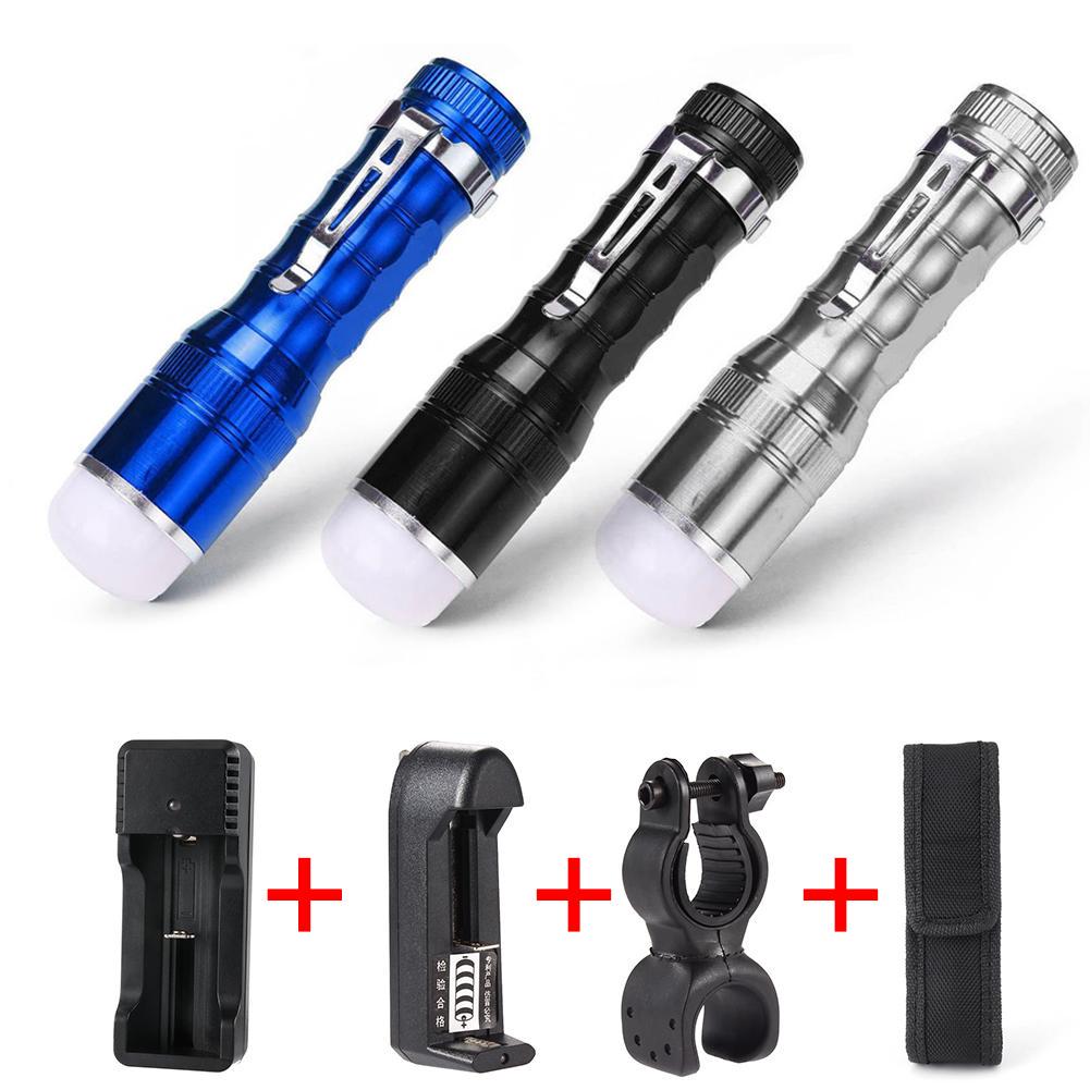 Bike Mount Holder for Outdoor Camping Hiking 2 Sets Rechargeable Flashlights Zoomable Adjustable Focus Flashlight with 18650 9900mAh 3.7V Battery Battery Charger