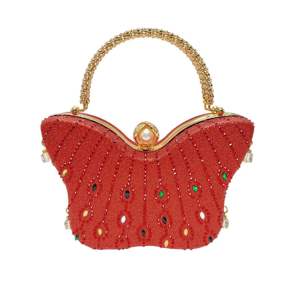 Butterfly Bag - Exquisite Designer Evening Dress Crossbody Bag with A Red Pocket