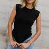 Women's Summer Fashion Solid Color Sleeveless Crew Neck Slim Ribbed Sexy Spice Top
