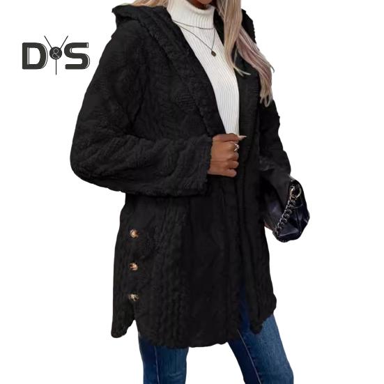 

Осень-весна Женская куртка с капюшоном, свободная, однотонная, с длинными рукавами, однобортный кардиган с капюшоном, спортивная, повседневная, для поездок на работу, верхняя одежда XXL чёрный
