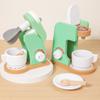 Toddler Pretend Play Wooden Kitchen Set: Toaster, Mixer, Coffee Maker, Juicer Toy.