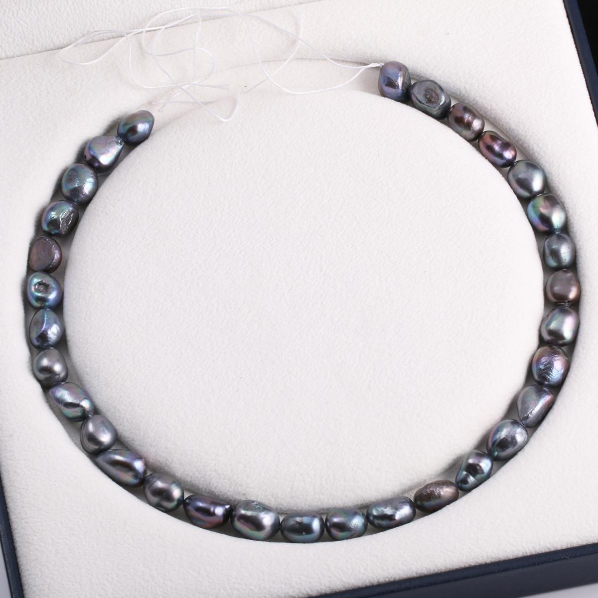 1String, Irregular Natural Freshwater Pearl, 10-11mm Black Loose Spacer Beads for Jewelry Making DIY Holiday Gift, Women s Crafts, 36cm 1String/10-11mm-36cm