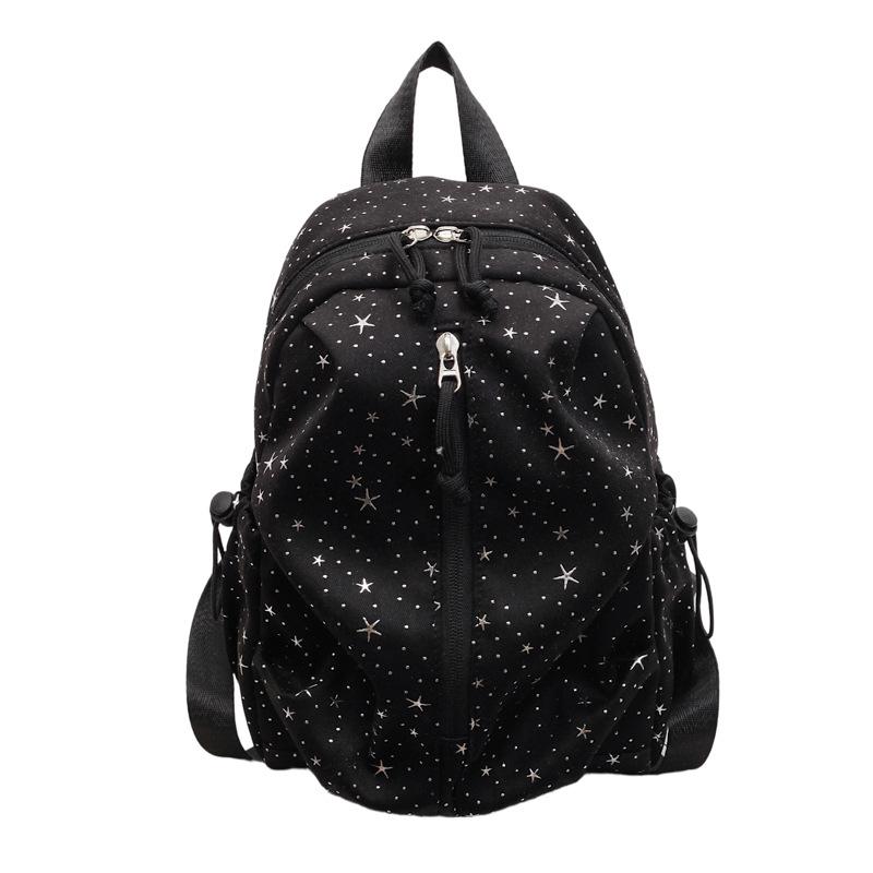 Schoolbag niche design sense star print backpack female college student light commuter backpack travel small schoolbag