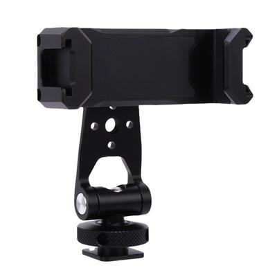 Camera Telefoonhouder met Dubbele Cold Shoe Mount 360 Graden Verstelbare Universele Metalen Telefoonklem Statief Mount Adapter