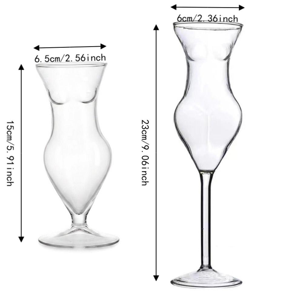 Bicchiere da Cocktail Corpo Femminile Visibile Bicchiere da Whisky Trasparente Tazza Alta Elegante Pub