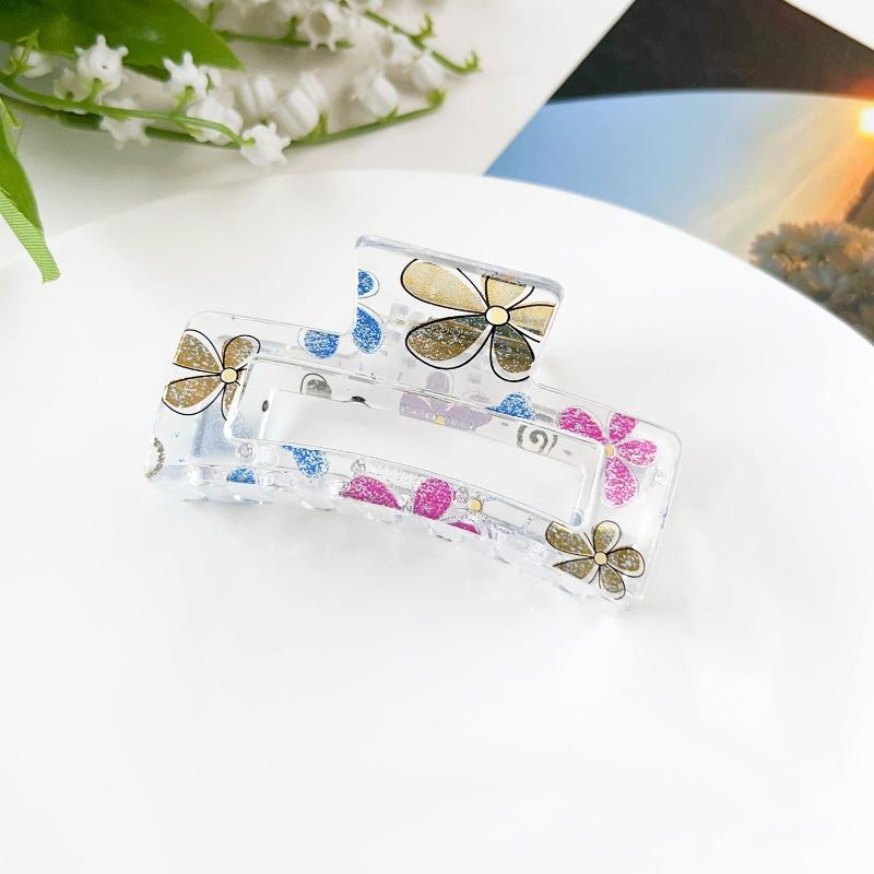 Sweet Fruit Heart-shaped Printed Grab Clip Shark Clip Simple and Fresh Semi-tied Hair Clip and Hair Accessory