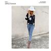 Womens Fit Star Print Round Neck Long Sleeve Knit Top - Acrylic Blend Casual Daily Wear