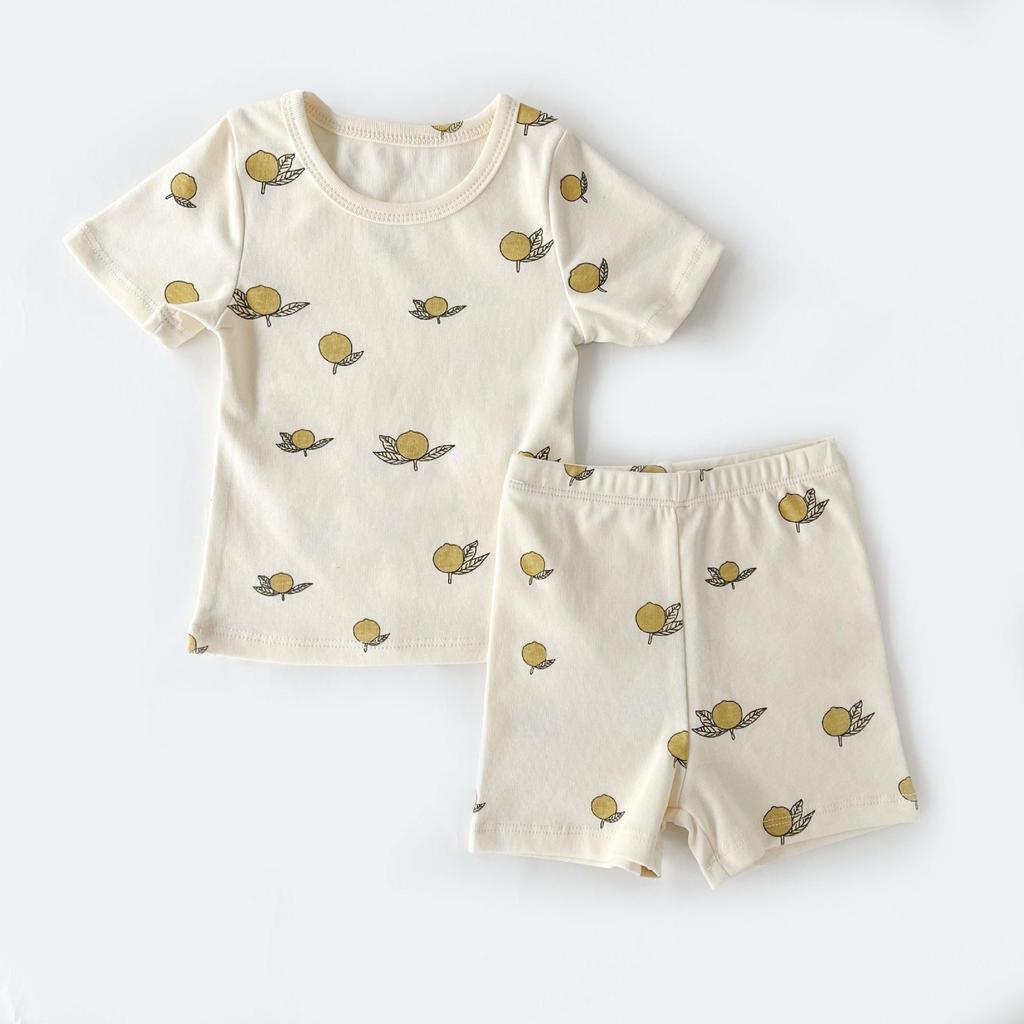 Danish-style Cotton Girls' Summer Pajama Set - Short Sleeve