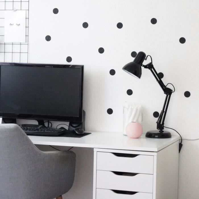 Lampe de bureau - b.k.licht - draco - led - noir - design rétro orientable