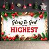 Worship Background Gold Star Accent Glory Backdrop Xmas Worship Background Festive Pattern Religious Christmas Display
