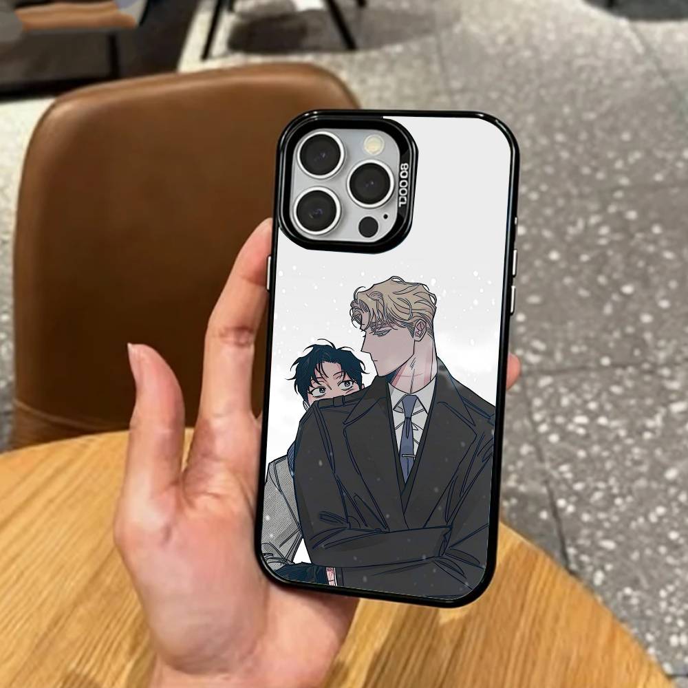 BL Manhwa R-roses And Champagne Phone Case For iPhone17,16,15,14,13,12,11 Plus,Pro Max Colored Silver Plated Inside Cover