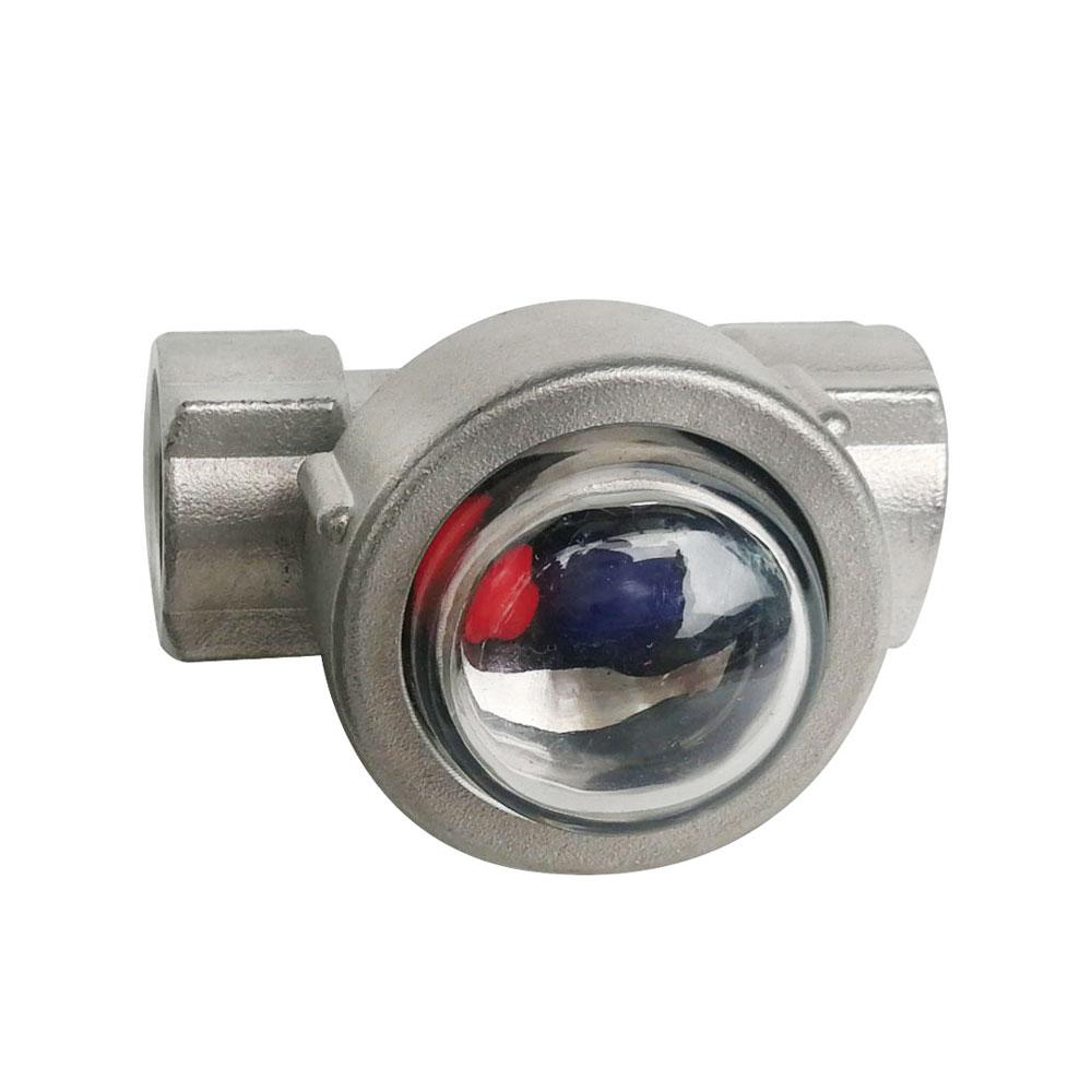 1/2" 3/4" 1" BSPT Female 304 Stainless Steel Window Sight Glass Float Ball Flow Indicator Water Oil