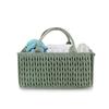 Braided Quilted Diaper Caddy Organizer Boho Nursery Storage Basket with Compartment Portable Handle Baby Wipes Diaper Bag Bin Newborn Essentials