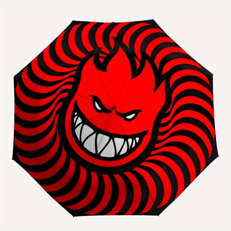 

1pc Devil Face Automatic Open/Close Umbrella, Ideal Fan Gift for Birthday, Christmas, Trendy Fashion yy250828100
