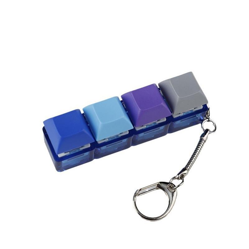 4-Keys Mechanical Keyboard Key Toy Keychain Party Stress Relief Diy Fidget Button Keycap Fidget Keyboard Toys Finger Keyboard