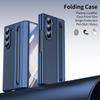 Business Electroplated PU Leather Phone Case for Samsung Z Fold 3 4 5 6 7 With Stylus Built in HD Screen Protector Hard Cover