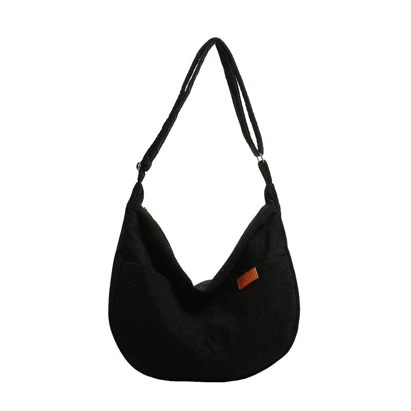

Korean Version Single and Double Shoulder Dual-purpose Bag Women s New Women s Literary and Versatile Tote Bag Corduroy Large-capacity Bag single package чорний