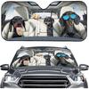 Talayituse Funny Family Dogs Print Windshield Sunshade for Car SUV Truck Foldable Uv Ray Reflector Front Window Sun Shade Visor Shield Cover