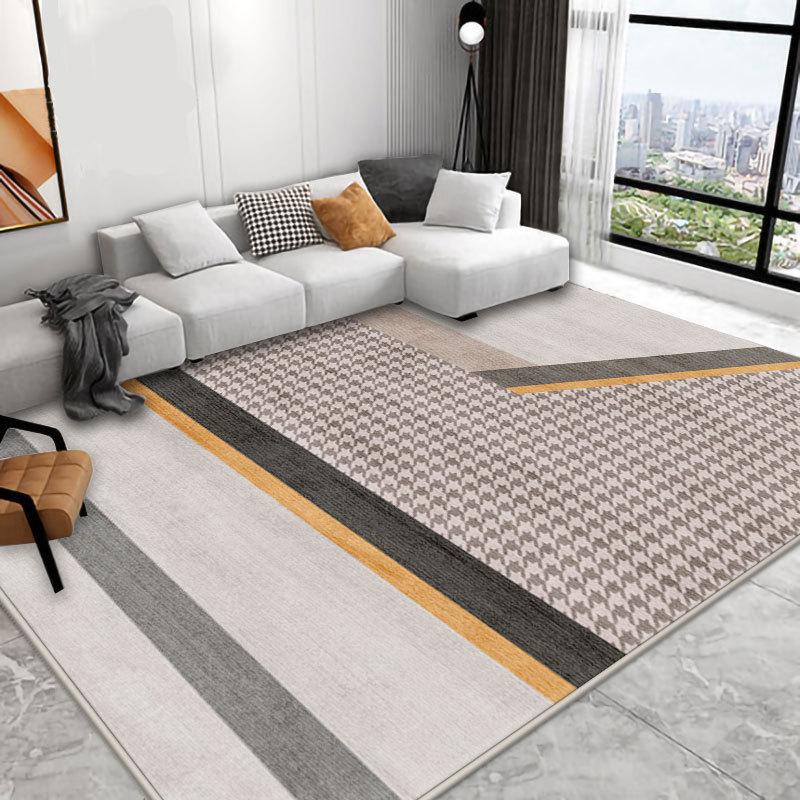 Geometric Crystal Velvet Carpet - Dirt-Resistant Floor Mat for Living Room and Coffee Table