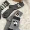 Cartoon Puppy Wool Socks Children Korean Tide Cute Medium Tube Socks Thickened Warm Cashmere Stacking Socks Stockings