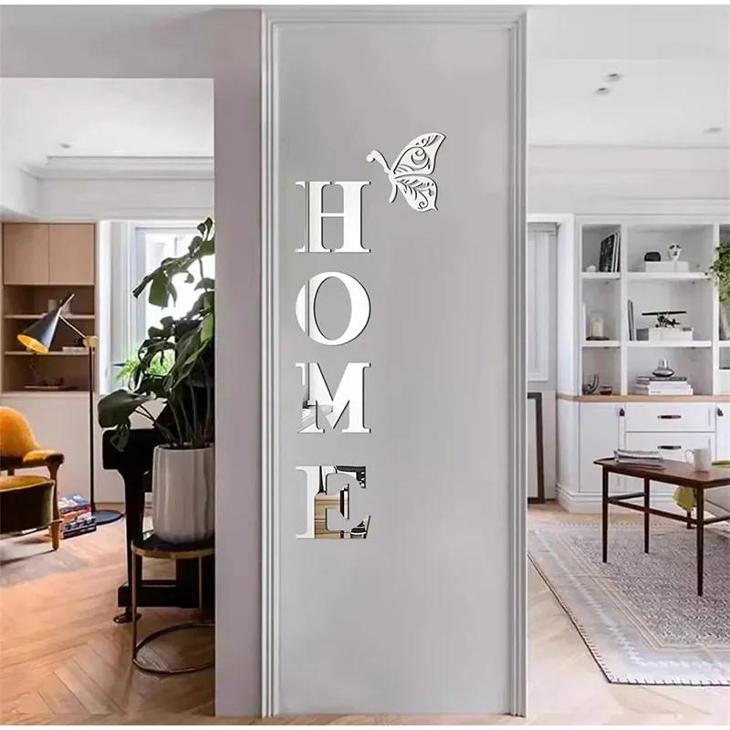 3D Acrylic Large DIY Mirror Self-Adhesive Removable Wall Sticker English Alphabet Family Living Room Bedroom Home Decoration