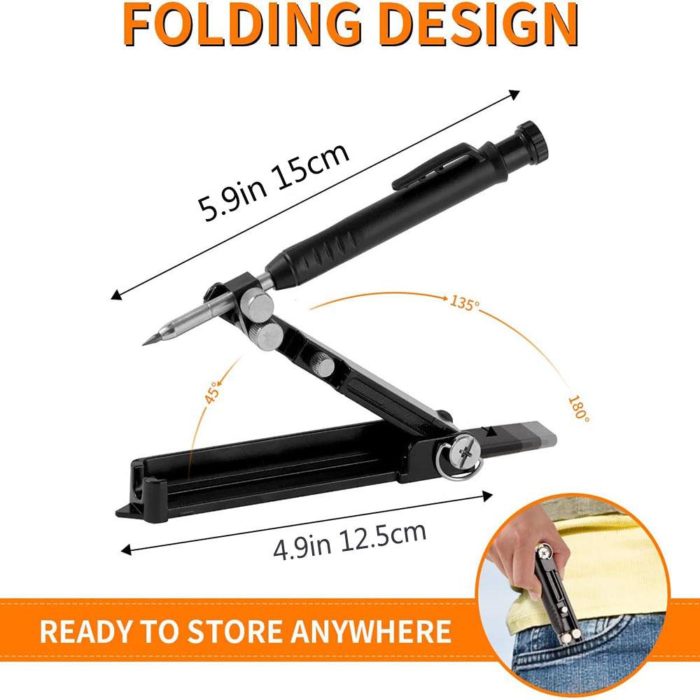 Multi-function Scribing Tool Construction Pencil DIY Woodworking Profile Scribe