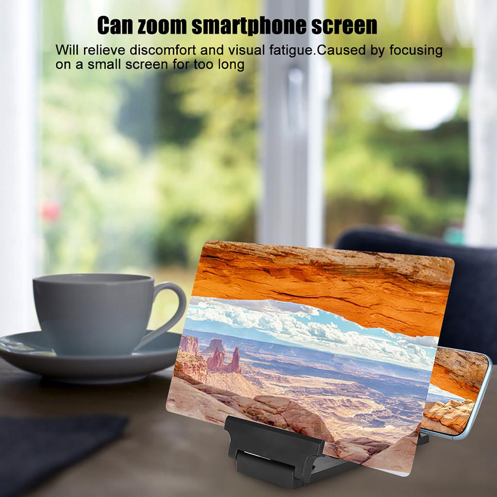 F6 Portable Folding Display HD Acrylic Lens Mobile Phone Screen Video Magnifier Bracket Amplifier