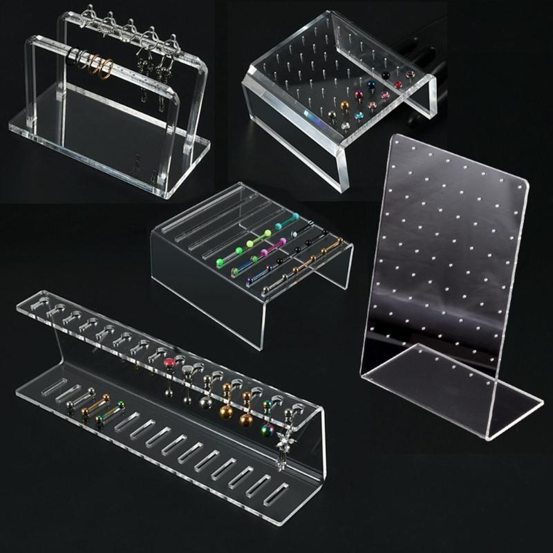 Clear Acrylic Jewelry Rack Needle-style Ear Nail Earring Shelf Earrings Display Board Necklace Display Rack for Women