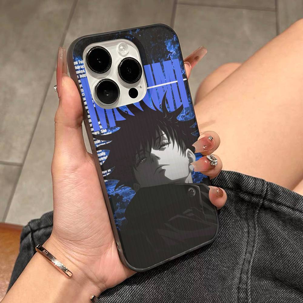 Anime F-Fushiguro M-Megumi Phone Case For IPhone 16 15 17 Pro 11 12 13 14 Pro Max Plus Soft Ripple Silicone Cover Shell