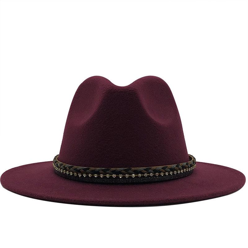 Women S British Style Cashmere Large Brim Fedora Hat 56 58cm