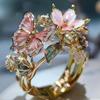 Crafts Vintage Rings Jewelry Accessories Finger Decorations Fashion Butterfly Ring