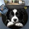 Adorable Puppy Round Area Rug,Carpet Rug for Living Room Bedroom Sofa Playroom Decor,Non-slip Floor Mat