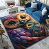 Multiple sizes Cute owl with rainbow feathers Carpet for Living Room Bedroom Sofa Home Decor Rus Non-slip Floor Mat Luxury Gift
