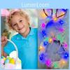 New Colorful Easter Bunny Wreath With Warm Led Lights Perfect For Festive Decor