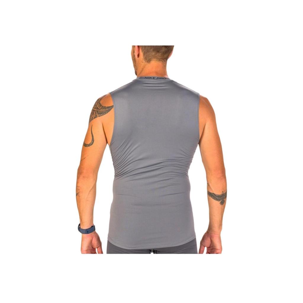 Nike Dri-FIT Tight Sleeveless Fitness Letter Print Round Neck Sports Vest Men Tops Smoke-Gray FB7914-084
