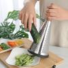 Three-Sided Stainless Steel Grater with Wooden Handle for Vegetables, Carrots, and Cheese
