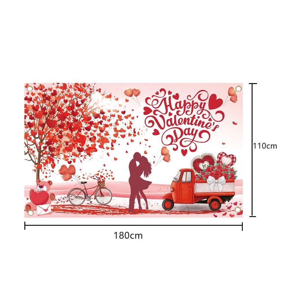 110cmx180cm Red Love Heart Dating Background Happy Valentine's Day Banner  Home Party Decor